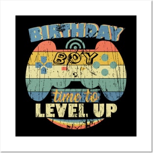 Birthday Boy Time to Level Up-Birthday Video Gamer Boy Gifts Posters and Art